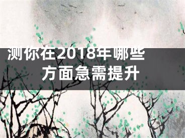 测你在2018年哪些方面急需提升
