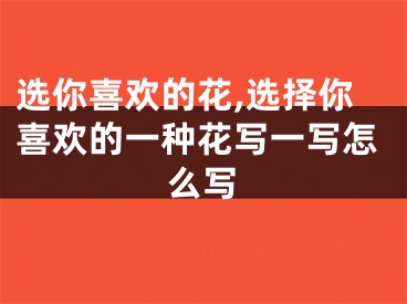 选你喜欢的花,选择你喜欢的一种花写一写怎么写
