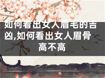 如何看出女人眉毛的吉凶,如何看出女人眉骨高不高