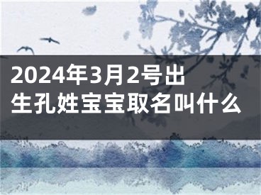 2024年3月2号出生孔姓宝宝取名叫什么