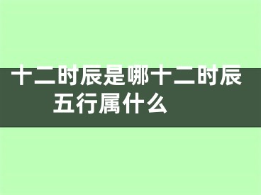 十二时辰是哪十二时辰 五行属什么 