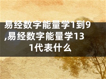 易经数字能量学1到9,易经数字能量学131代表什么