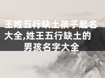 王姓五行缺土孩子起名大全,姓王五行缺土的男孩名字大全