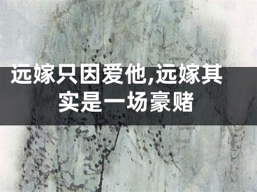 远嫁只因爱他,远嫁其实是一场豪赌