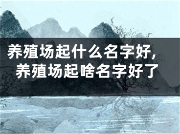 养殖场起什么名字好,养殖场起啥名字好了
