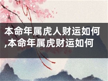 本命年属虎人财运如何,本命年属虎财运如何