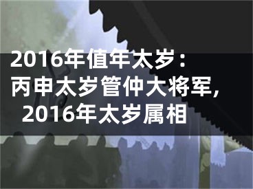 2016年值年太岁：丙申太岁管仲大将军,2016年太岁属相
