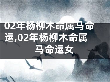 02年杨柳木命属马命运,02年杨柳木命属马命运女