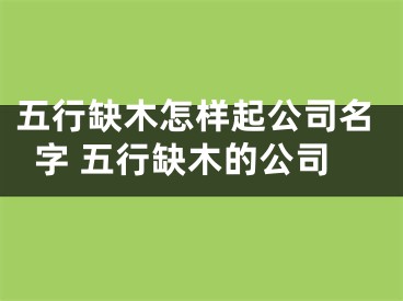 五行缺木怎样起公司名字 五行缺木的公司