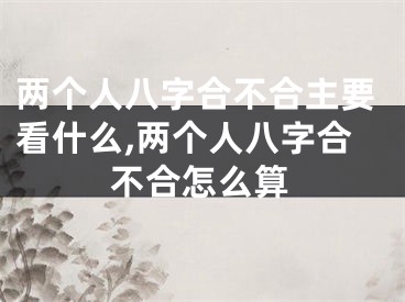 两个人八字合不合主要看什么,两个人八字合不合怎么算