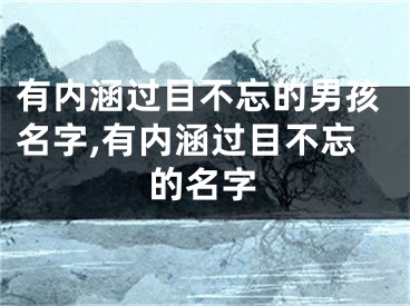 有内涵过目不忘的男孩名字,有内涵过目不忘的名字
