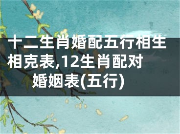 十二生肖婚配五行相生相克表,12生肖配对婚姻表(五行)