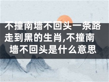 不撞南墙不回头一条路走到黑的生肖,不撞南墙不回头是什么意思