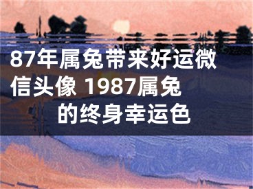 87年属兔带来好运微信头像 1987属兔的终身幸运色