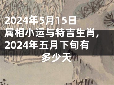 2024年5月15日属相小运与特吉生肖,2024年五月下旬有多少天