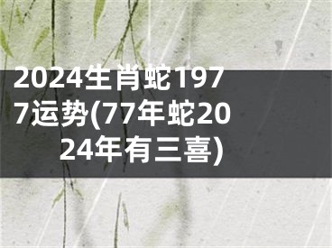 2024生肖蛇1977运势(77年蛇2024年有三喜)