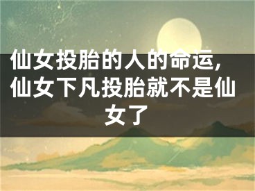 仙女投胎的人的命运,仙女下凡投胎就不是仙女了