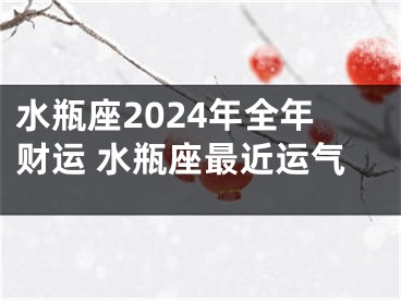 水瓶座2024年全年财运 水瓶座最近运气