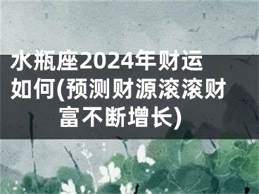 水瓶座2024年财运如何(预测财源滚滚财富不断增长)