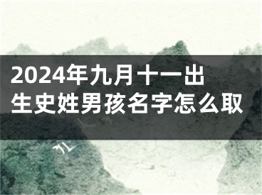 2024年九月十一出生史姓男孩名字怎么取