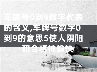 车牌号0到9数字代表的含义,车牌号数字0到9的意思5使人阴阳和合精神愉快
