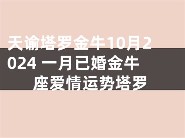 天谕塔罗金牛10月2024 一月已婚金牛座爱情运势塔罗