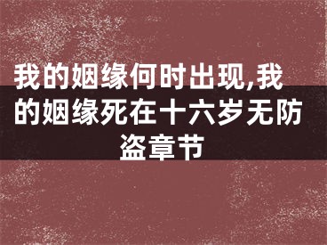 我的姻缘何时出现,我的姻缘死在十六岁无防盗章节
