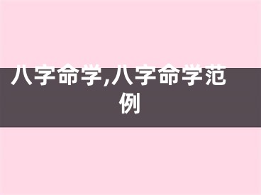 八字命学,八字命学范例