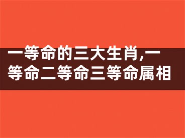 一等命的三大生肖,一等命二等命三等命属相