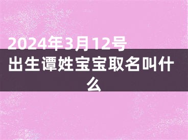 2024年3月12号出生谭姓宝宝取名叫什么
