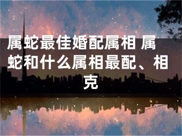 属蛇最佳婚配属相 属蛇和什么属相最配、相克