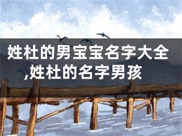 姓杜的男宝宝名字大全,姓杜的名字男孩