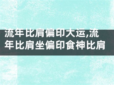 流年比肩偏印大运,流年比肩坐偏印食神比肩