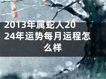 2013年属蛇人2024年运势每月运程怎么样