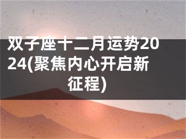 双子座十二月运势2024(聚焦内心开启新征程)