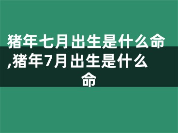 猪年七月出生是什么命,猪年7月出生是什么命
