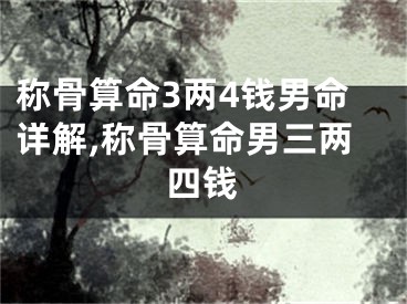 称骨算命3两4钱男命详解,称骨算命男三两四钱