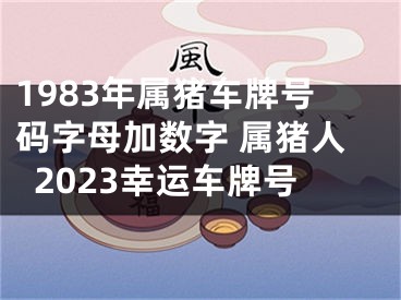 1983年属猪车牌号码字母加数字 属猪人2023幸运车牌号