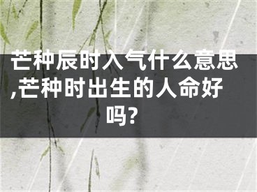 芒种辰时入气什么意思,芒种时出生的人命好吗?