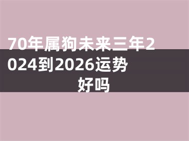 70年属狗未来三年2024到2026运势好吗