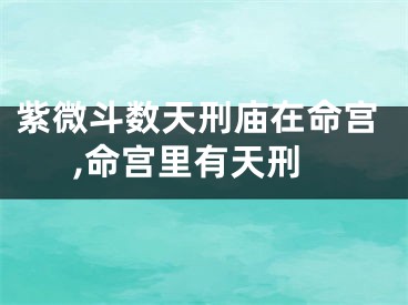 紫微斗数天刑庙在命宫,命宫里有天刑