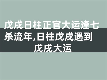 戊戌日柱正官大运逢七杀流年,日柱戊戌遇到戊戌大运