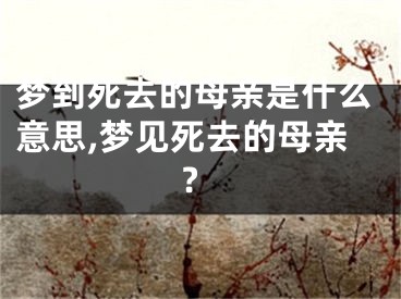 梦到死去的母亲是什么意思,梦见死去的母亲?