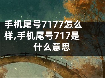 手机尾号7177怎么样,手机尾号717是什么意思