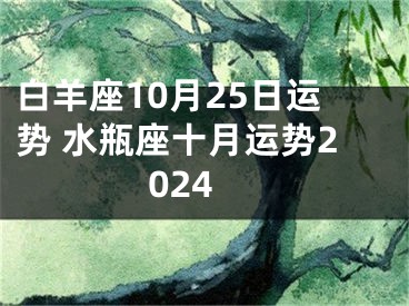 白羊座10月25日运势 水瓶座十月运势2024