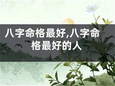 八字命格最好,八字命格最好的人