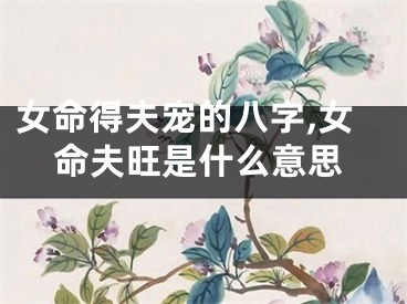 女命得夫宠的八字,女命夫旺是什么意思
