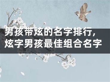 男孩带炫的名字排行,炫字男孩最佳组合名字