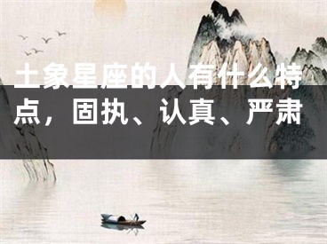 土象星座的人有什么特点，固执、认真、严肃 