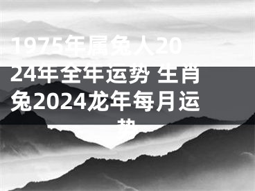 1975年属兔人2024年全年运势 生肖兔2024龙年每月运势